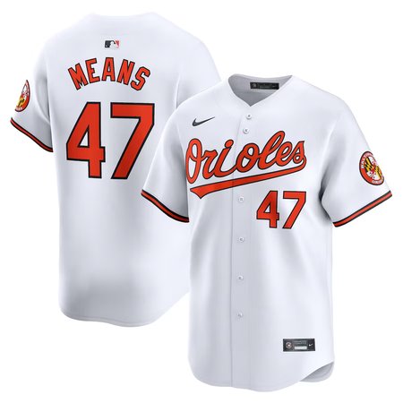 Men's Baltimore Orioles #47 John Means Nike White Home Limited Player Jersey